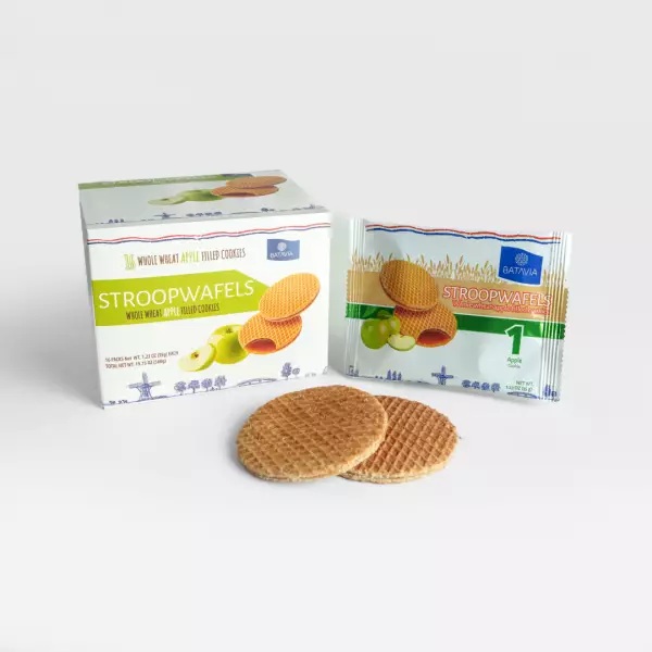 Batavia Foods | Stroopwafels Whole Wheat Apple Filled Cookies | 16 Units | 19,75 Oz