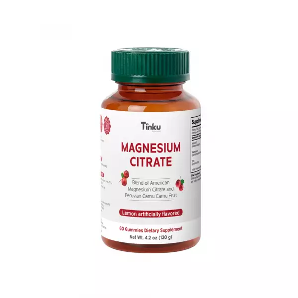 Tinku | Magnesium Ultra Gummies | Citrate + Camu Camu | 4.2 oz