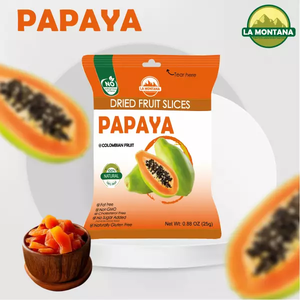 Papaya dried snacks - 0.88 oz - 100% fruit natural - No sugar addied - Gluten Free