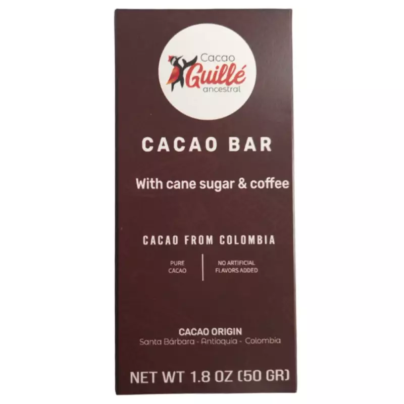 82% Cacao Bar With Cane Sugar n Coffee - 1.8 oz - Pure Cacao - Been to Bar - No Artificial Flavors
