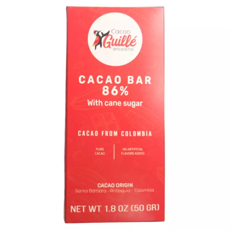 86% Cacao Bar With Cane Sugar - 1.8 oz - Pure Cacao - Been to Bar - No Artificial Flavors Added