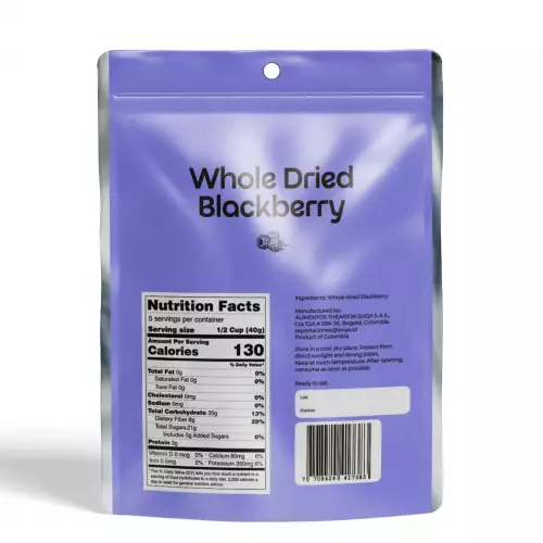 Alimentos Thearion Suqa-Dried Whole Blackberry - 7.05 oz - 100% Natural -Kosher-No sugar added
