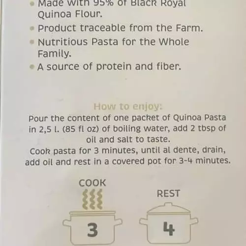 Andean Valley | Organic Quinoa Pasta Black | 12 oz | Gluten Free and Vegan- Non E