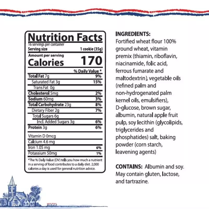 Batavia Foods | Stroopwafels Whole Wheat Apple Filled Cookies | 16 Units | 19,75 Oz