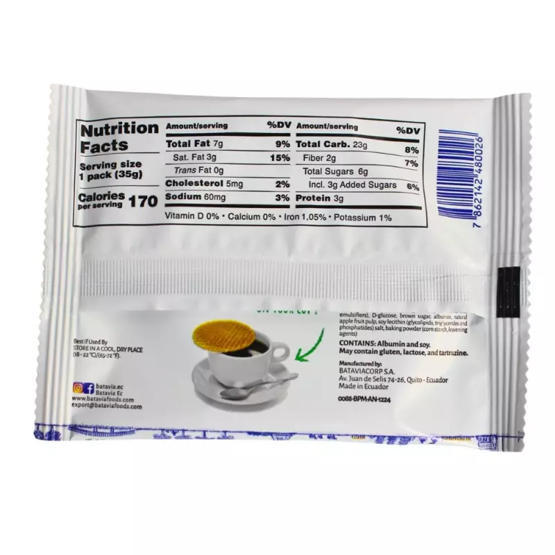 Batavia Foods | Stroopwafels Whole Wheat Apple Filled Cookies | 16 Units | 19,75 Oz E