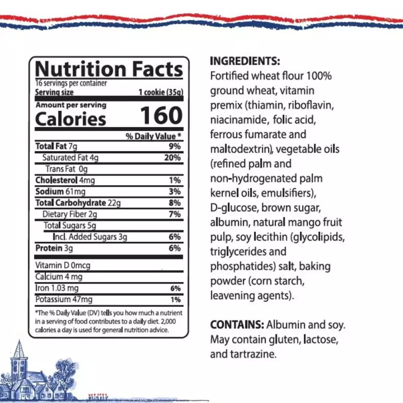 Batavia Foods | Stroopwafels Whole Wheat Mango Filled Cookies | 16 Units | 9,75 Oz