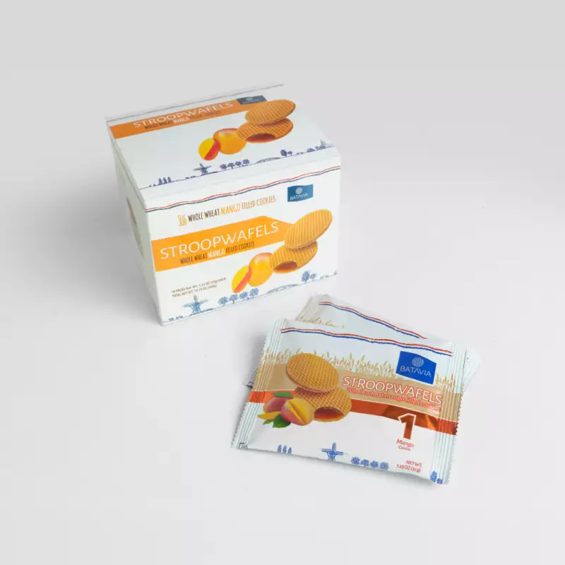 Batavia Foods | Stroopwafels Whole Wheat Mango Filled Cookies | 16 Units | 9,75 Oz E