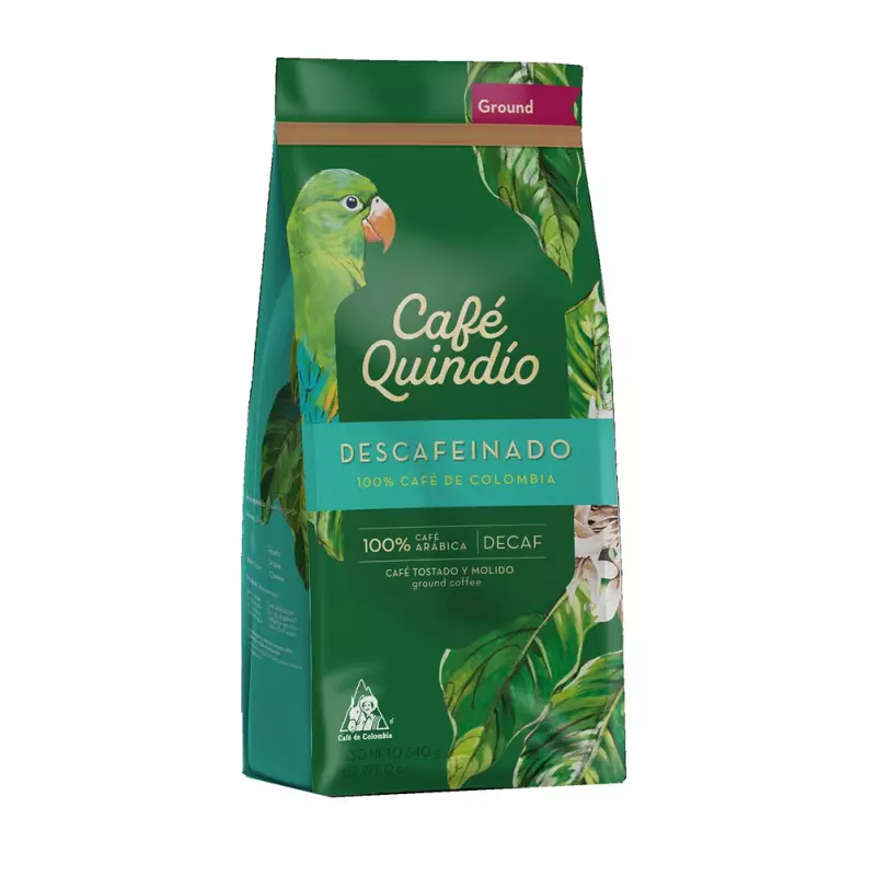 Cafe Quindio Decaf | Medium Roast 100% Colombian Excelso Ground Arabica Coffee | 12 Ounce Bag E