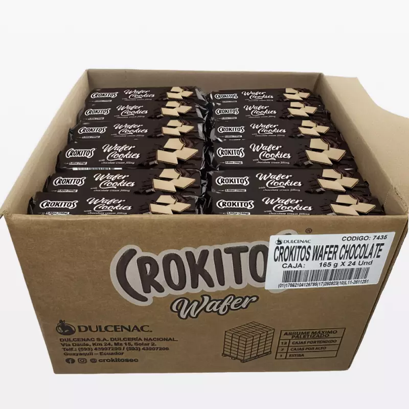 Crokitos | Wafer cookie filled with chocolate-flavored cream | 5.82 oz E