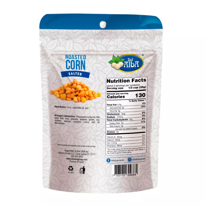 Del Alba | Salted Roasted Corn | 4.94 oz | E