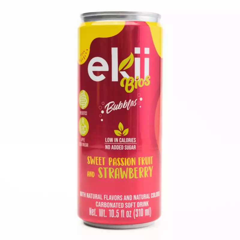 Ekii Bios | Sweet Passion Fruit & Strawberry Sparkling Soda | 10.5 oz | 12 Pack E