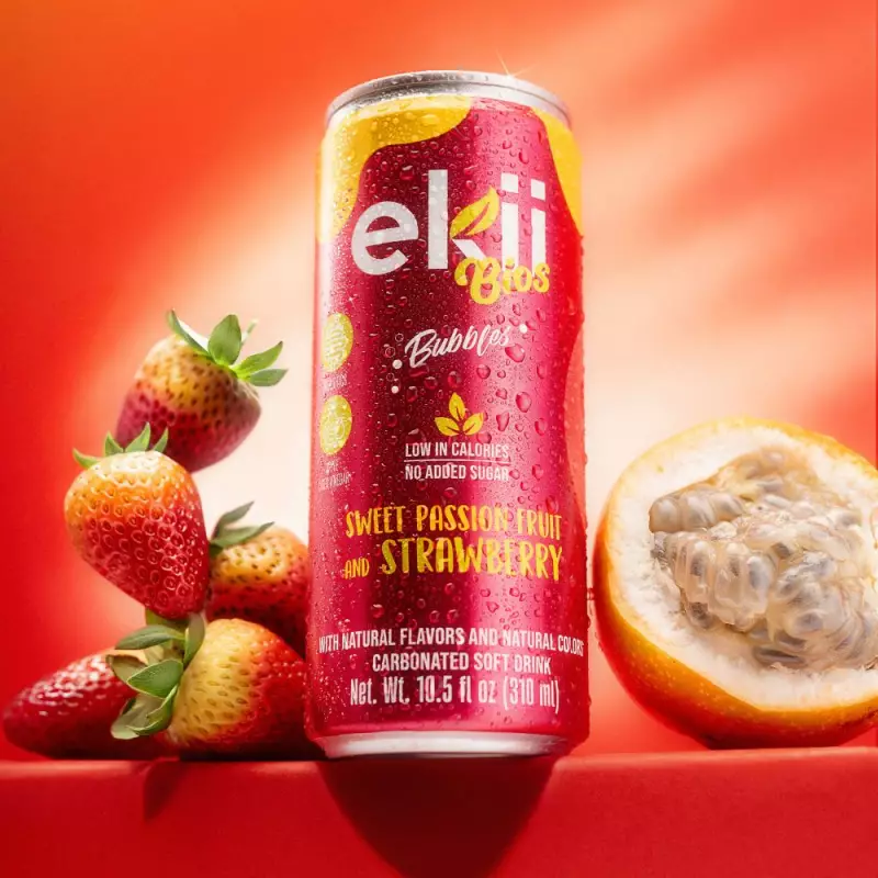 Ekii Bios | Sweet Passion Fruit & Strawberry Sparkling Soda | 10.5 oz | 12 Pack E