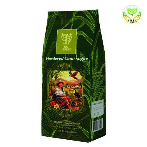 El Verso-Powdered Cane Sugar, 12 Oz, pure natural cane Juice unrefinated, Minerals and Vitamins