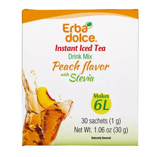 Erbadolce - Instant Iced tea Drink Mix Peach flavor - 1.06 oz - Sugar free - keto friendly