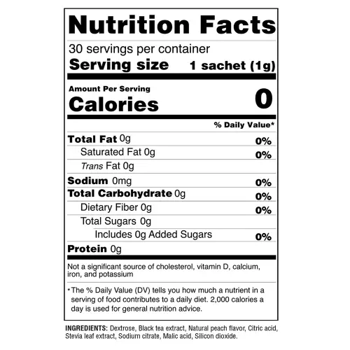 Erbadolce - Instant Iced tea Drink Mix Peach flavor - 1.06 oz - Sugar free - keto friendly