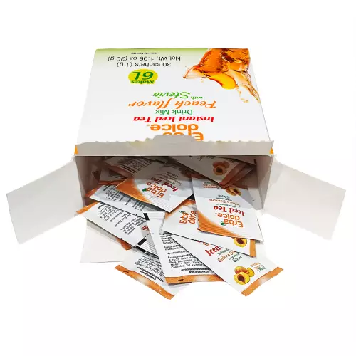Erbadolce - Instant Iced tea Drink Mix Peach flavor - 1.06 oz - Sugar free - keto friendly