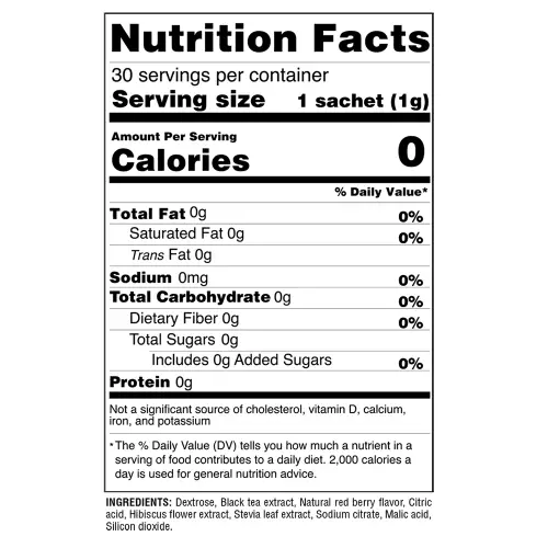 Erbadolce - Instant iced tea Drink Mix Red Fruits flavor - 1.06 oz - Sugar free - keto friendly