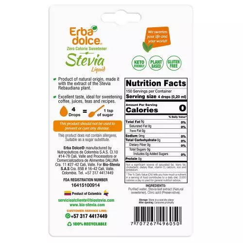 ErbaDolce-Instant iced tea Drink Mix Red Fruits flavor - 1.06 oz - With stevia - Sugar free - keto