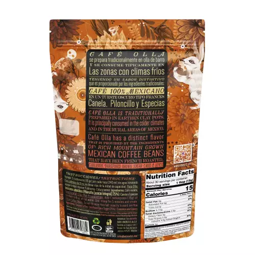 ETNIA 52-Ground Coffee Traditionally Blended with Piloncillo, Cinnamon, and Spices 1lb E