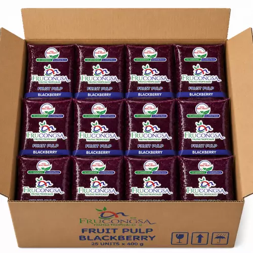 Frucongsa-Blackberry- Pulp-400 g per unit-Zero sugar-No artificial colors-No artificial flavors