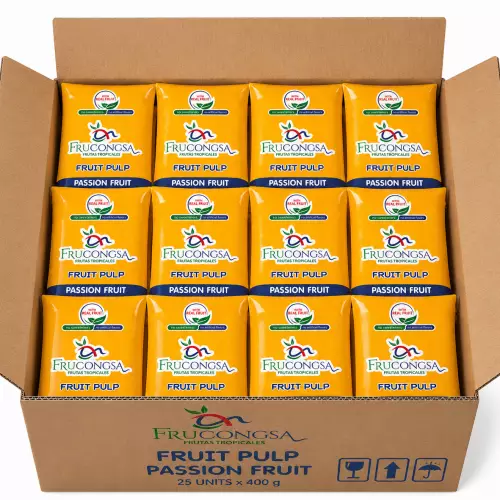 Frucongsa-Passion Fruit- Pulp-400 g per unit-Zero sugar-No artificial colors-No artificial flavors