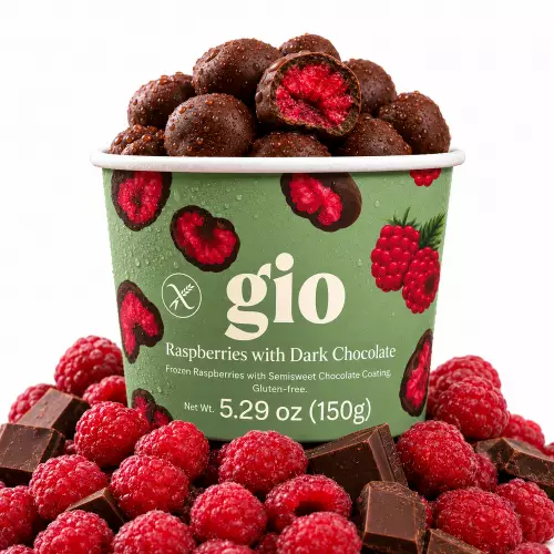 GIO | Raspberries with Dark Chocolate | 5.29 oz (150 g)