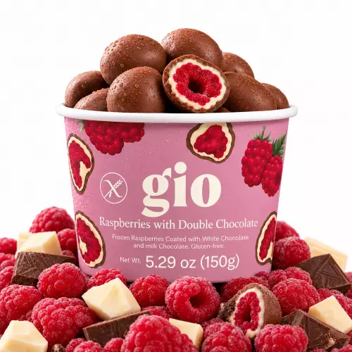 GIO | Raspberries with Double Chocolate | 5.29 oz (150 g)
