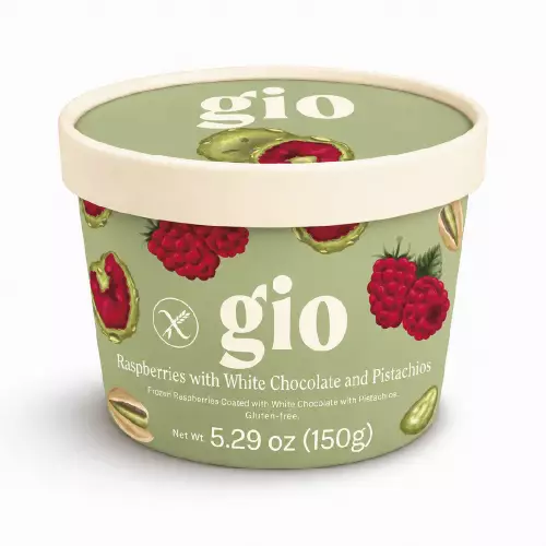 GIO | Raspberries with White Chocolate and Pistachios | 5.29 oz (150 g)