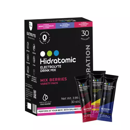 Hidratomic -Electrolyte Mix - Mix Berries Flavored - Zero Sugar/Zero Caffeine - No Artificial Colors