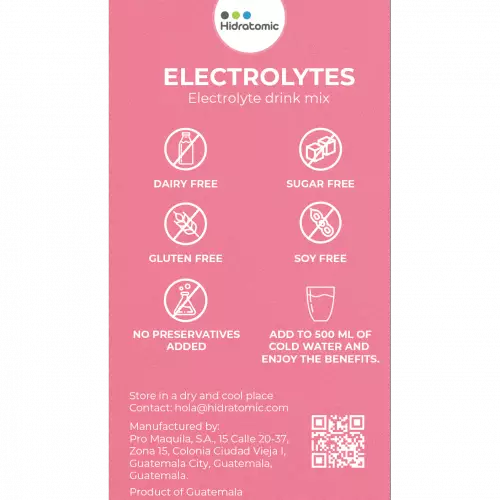 Hidratomic Electrolyte Mix - Watermelon Flavored - Zero Sugar/Zero Caffeine - No Artificial Colors.