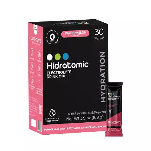 Hidratomic Electrolyte Mix - Watermelon Flavored - Zero Sugar/Zero Caffeine - No Artificial Colors.