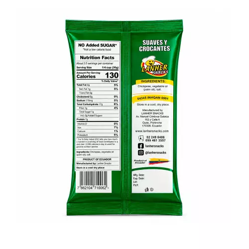 Lahner Snacks Roasted Salted Chickpeas - 3.5 oz - Vegan - No Sugar Added E