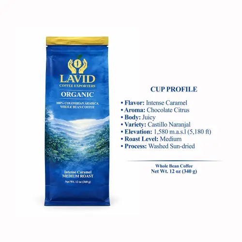 LAVID COFFEE - ORGANIC, Medium Roast Whole Bean