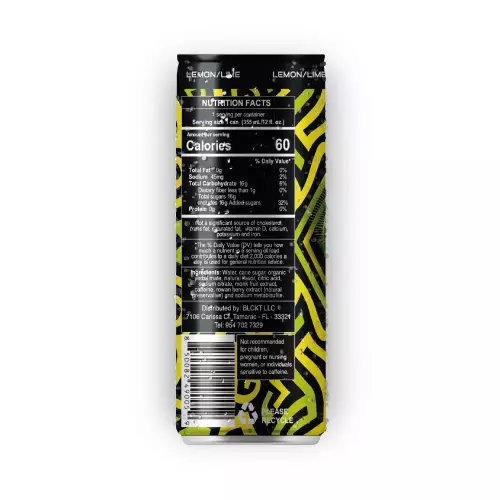 Matevibe -Natural Energy Drink-Citrus Boost 12 OZ-YERBA MATE- LEMON LIME-Low Sugar-Vegan-Focus E