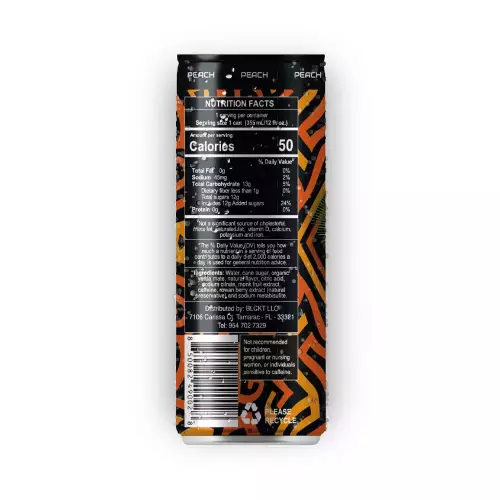 Matevibe-Natural Energy Drink-Chill Peach 12 OZ-YERBA MATE-PEACH- Low Sugar - Vegan - Focus E