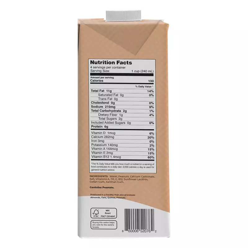 Niuke | Peanut Plant Based Milk | 33 Fl Oz