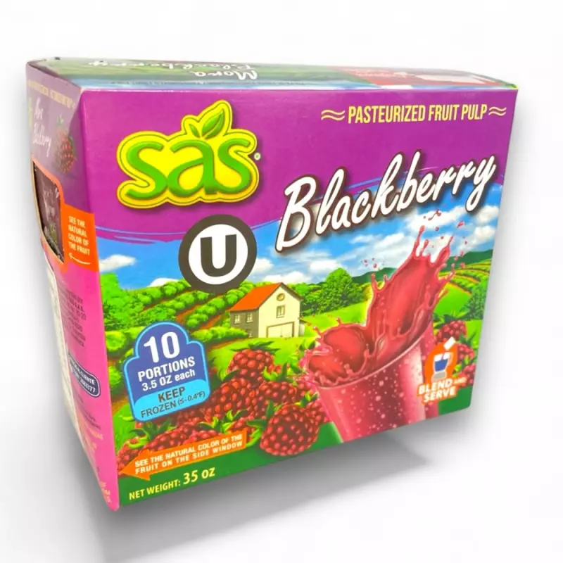 Pasteurized Blackberry Fruit Pulp - 35 oz (1.000gr) - Free Sugar - Kosher -  Easy Off E