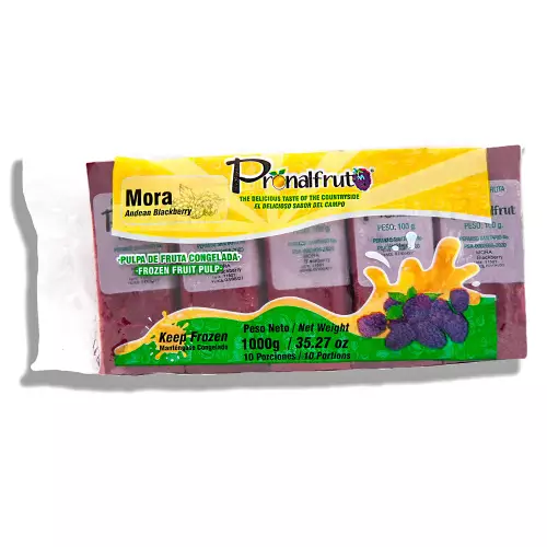 Pronalfrut-Blackberry Frozen Fruit Pulp - 35 oz (1.000gr) E. - 10 pillows x 100 g