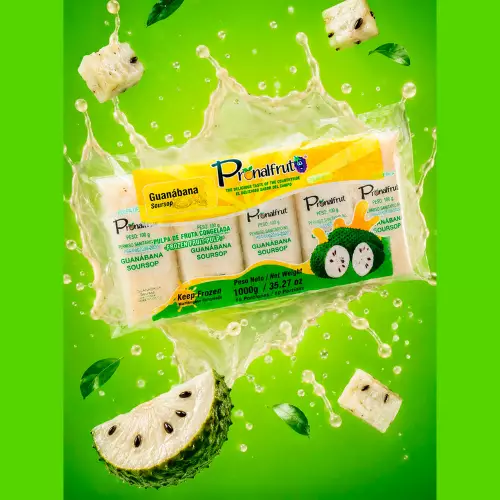 Pronalfrut-Soursop Frozen Fruit Pulp - 35 oz (1.000gr) E. - 10 pillows x 100 g
