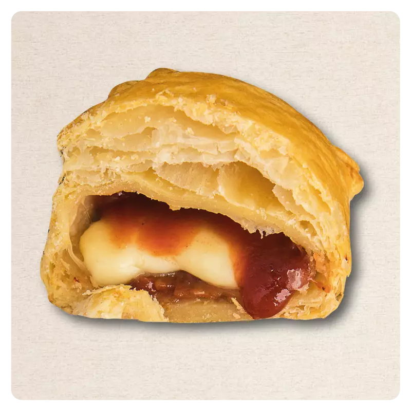 Puff Pastry Stuffed with guava & cheese E.