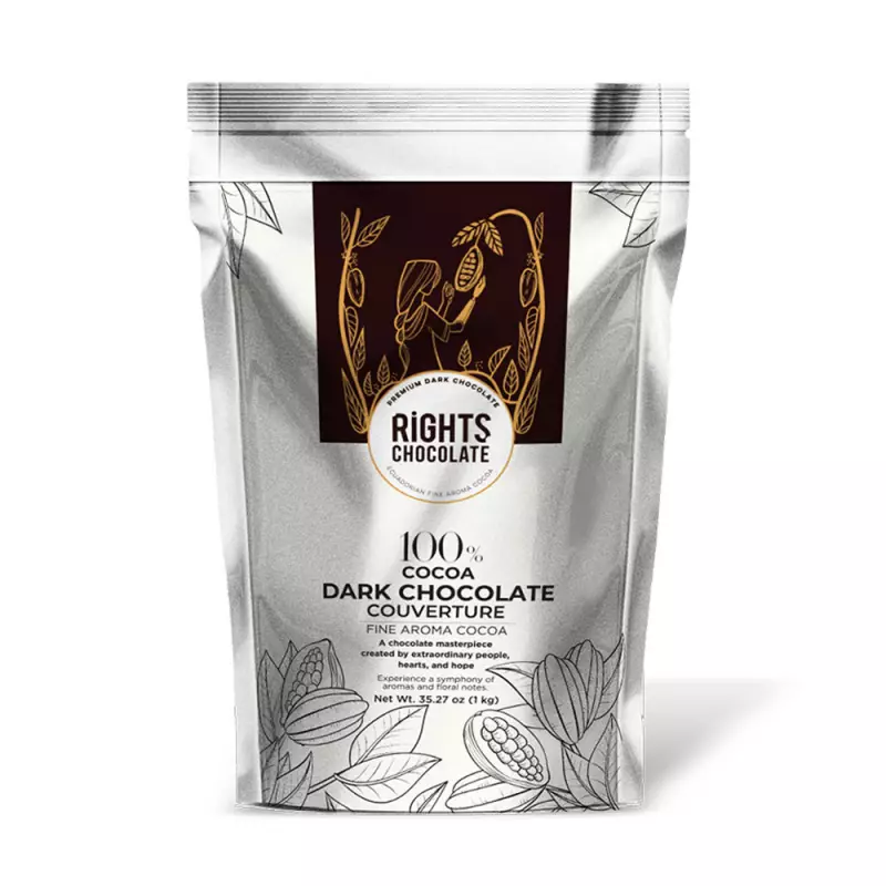 Rights Chocolate | 100% Dark Chocolate Coverture bitter Chocolate | 35,27 oz