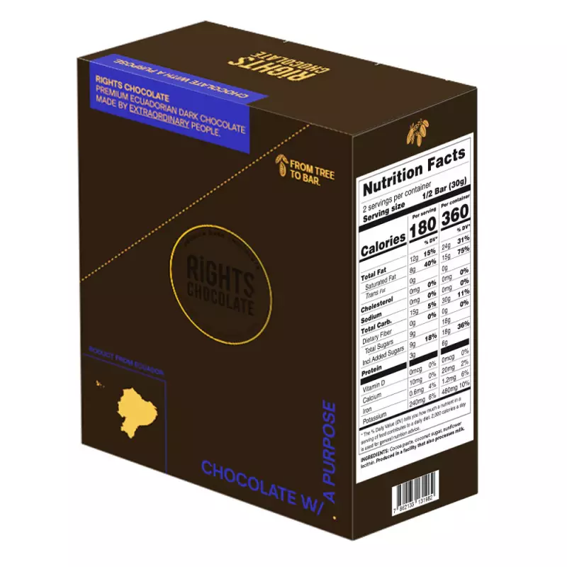 Rights Chocolate | 80% Dark Chocolate Sweetened with Coconut Sugar Fine Aroma Cocoa | 2,11 oz.