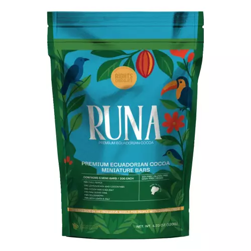 Runa Premium Organic Ecuadorian Cocoa Miniatures | Different flavors | Six Pack Bars | 4,23 oz E