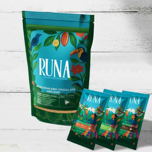 Runa Premium Organic Ecuadorian Cocoa Miniatures | Different flavors | Six Pack Bars | 4,23 oz E