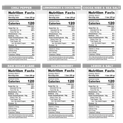Runa Premium Organic Ecuadorian Cocoa Miniatures | Different flavors | Six Pack Bars | 4,23 oz E
