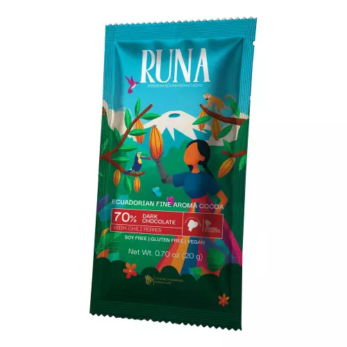 Runa Premium Organic Ecuadorian Cocoa Miniatures | Different flavors | Six Pack Bars | 4,23 oz E