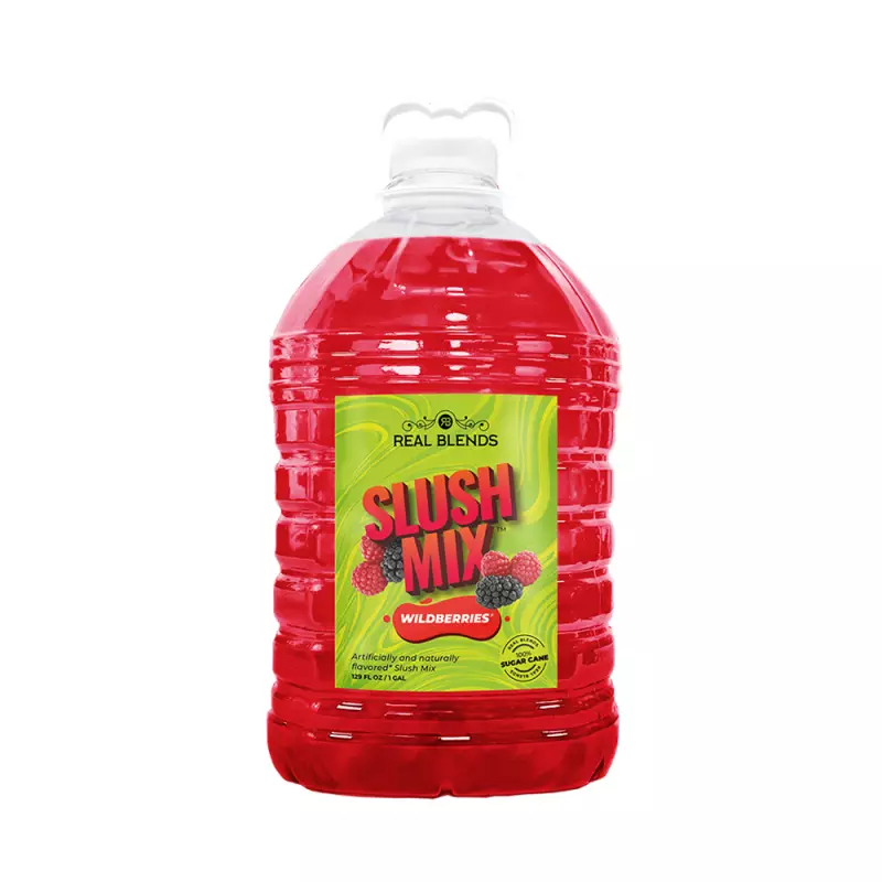 Slushie Mix 1:5 - Wildberries - 128 fl oz - Pure Cane Sugar - Natural