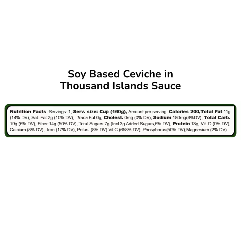 Soy Ceviche | Thousand Island Sauce | 4-Pack (5.64oz) | Vegan, Gluten-Free, High Fiber E