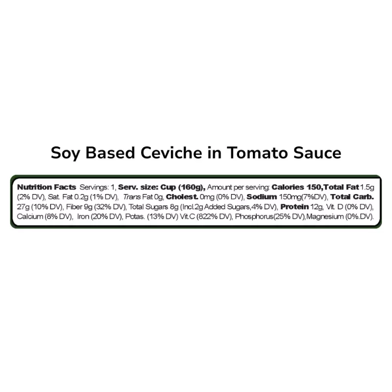 Soy Ceviche | Tomato Sauce | 4-Pack (5.64oz each)|  Plant-Based, Gluten-Free, Ready-to-eat E