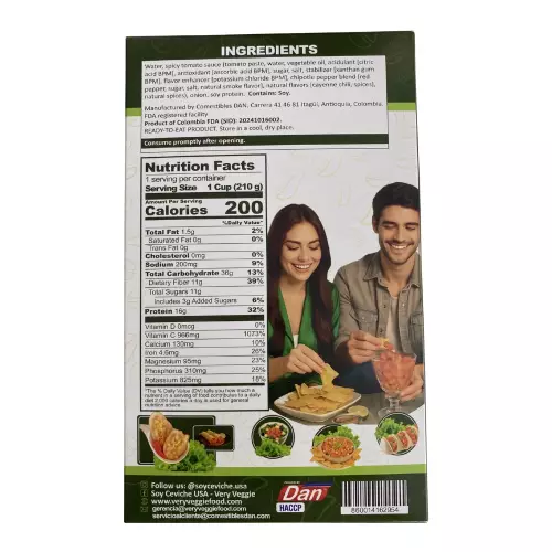 Soy Ceviche Spicy Tomato|Ready-to-Eat Plant-Based Protein Main Dish|Non-GMO, Gluten-Free|7.4oz